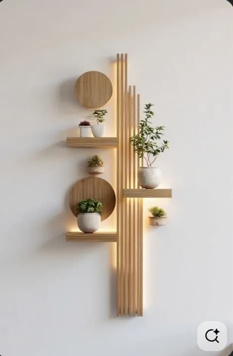 Modern Wooden Slat Wall Shelf | Decorative Floating Display Shelf