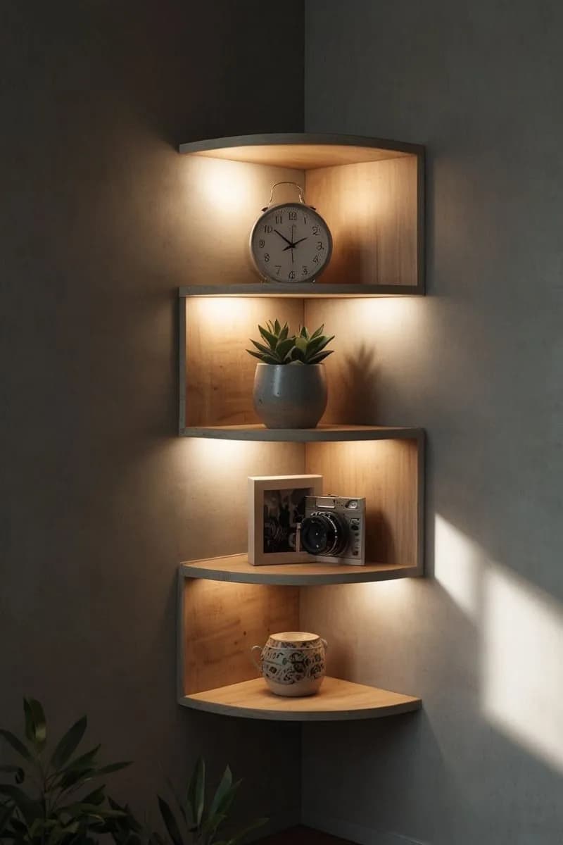 Stylish Space-Saving Corner Shelves | Modern Wall Storage Solution